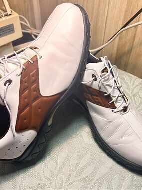 FootJoy White and Brown Athletic Golf Shoes